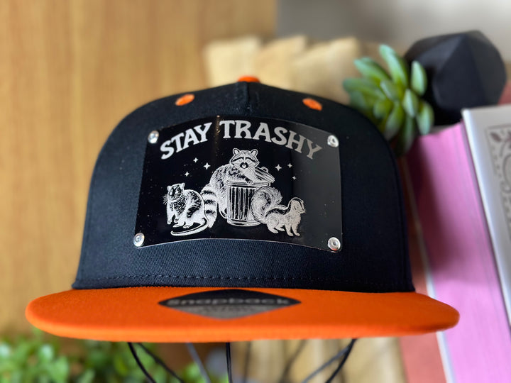 Trashy Metal Plate Snapback Hat