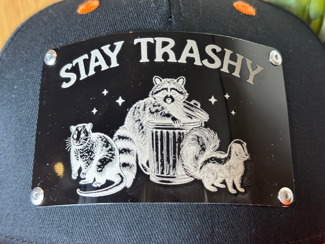 Trashy Metal Plate Snapback Hat