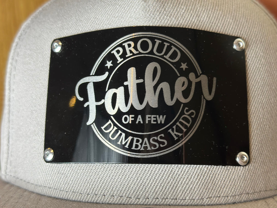 Father Metal Plate Snapback Hat