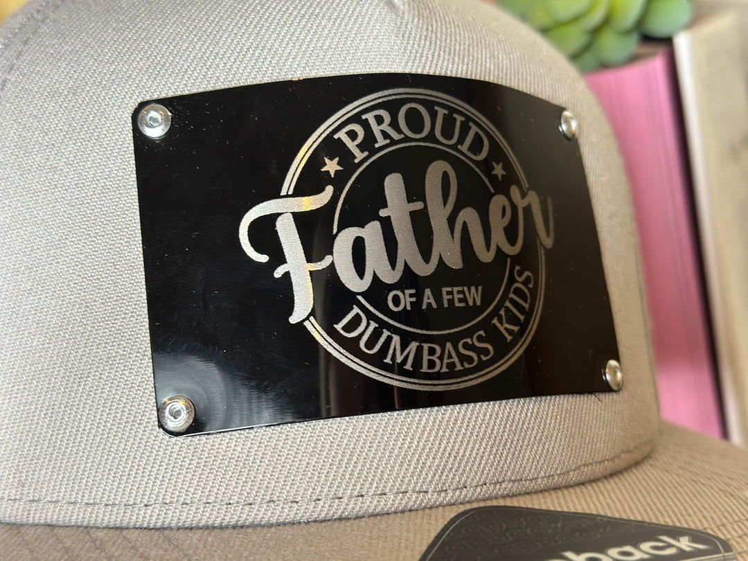 Father Metal Plate Snapback Hat