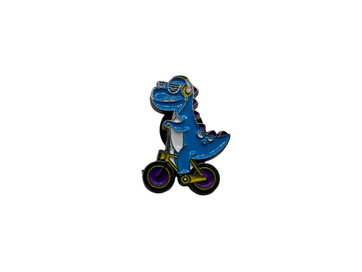 Cycling Blue Dinosaur Pin