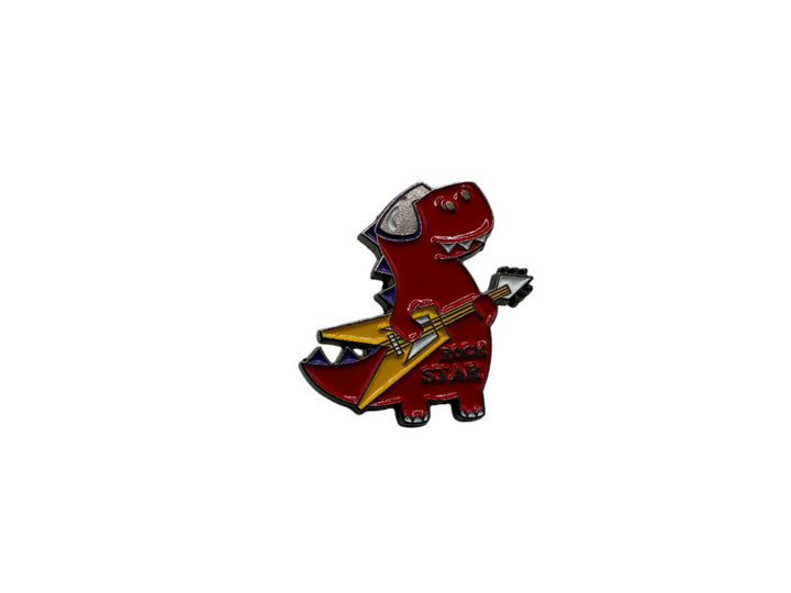 Rock Star Dinosaur Pin