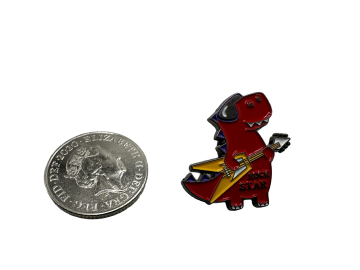 Rock Star Dinosaur Pin