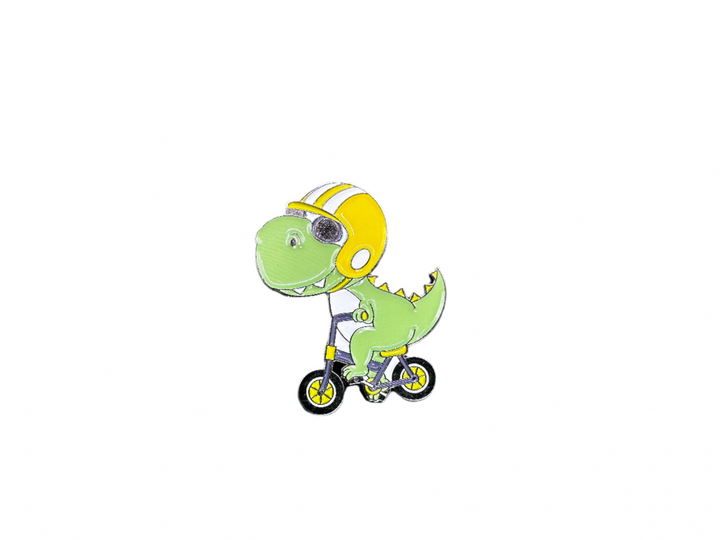 Cycling Green Dinosaur Pin