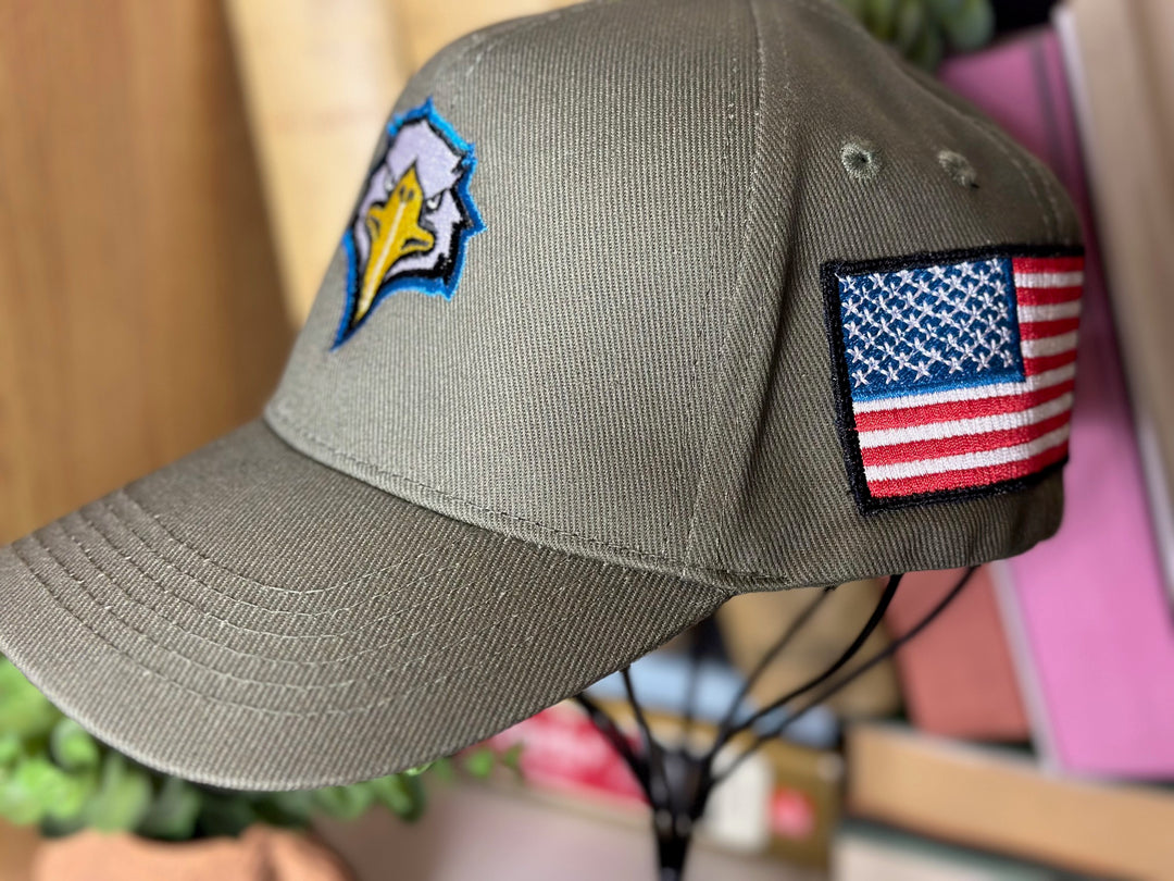 Eagle Baseball Hat with US Flag 